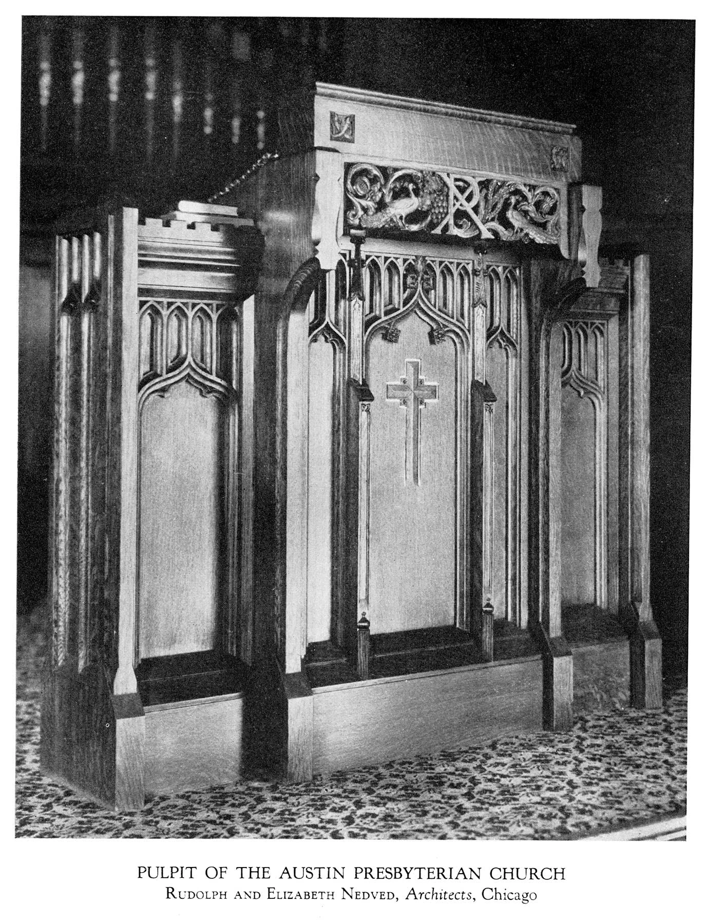 Austin Presbyterian Church, Rudolph and Elizabeth Nedved Architects, 1927. Chicago Architectural Sketch Club Collection. Ryerson & Burnham Libraries, Art Institute of Chicago.