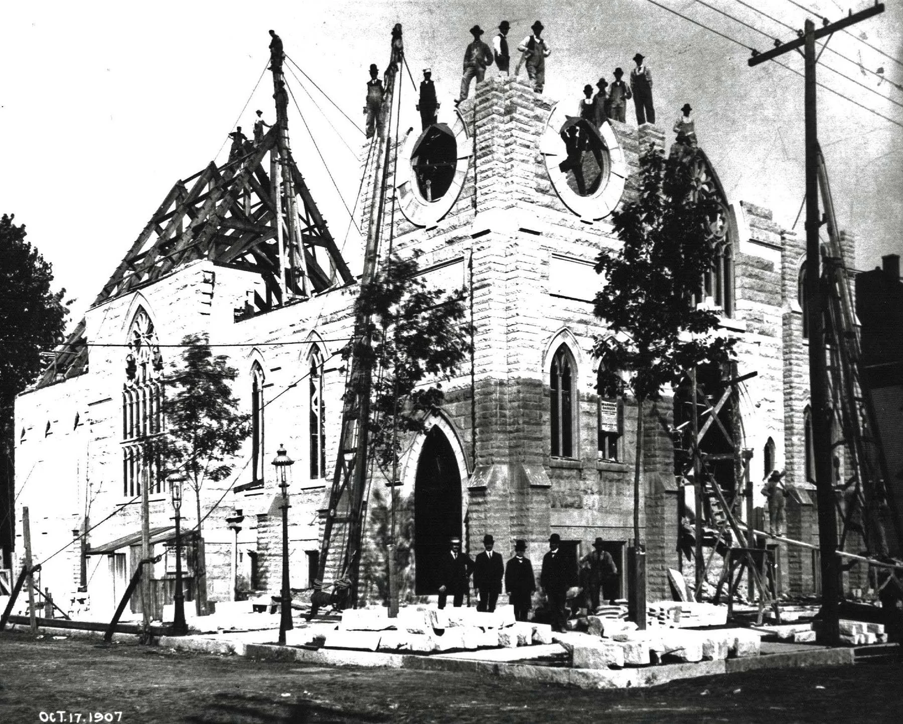Ebenezer Swedish Lutheran Church during construction, 1907. Photograph courtesy of Chris Kale Corcoran.