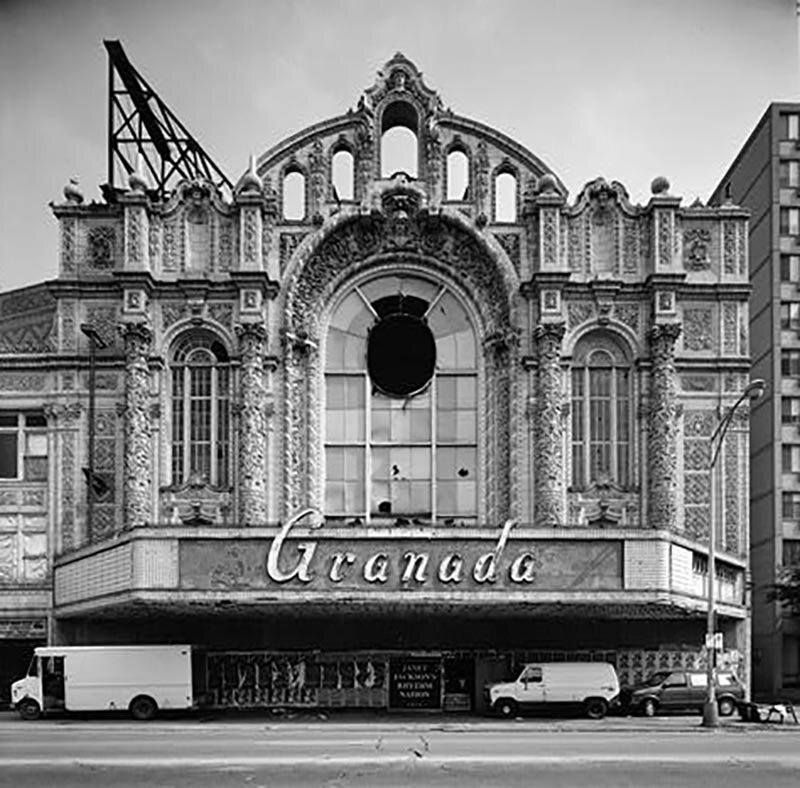 View of Granada Theater during its demolition, 1990. Photo courtesy of Historic American Building Survey.