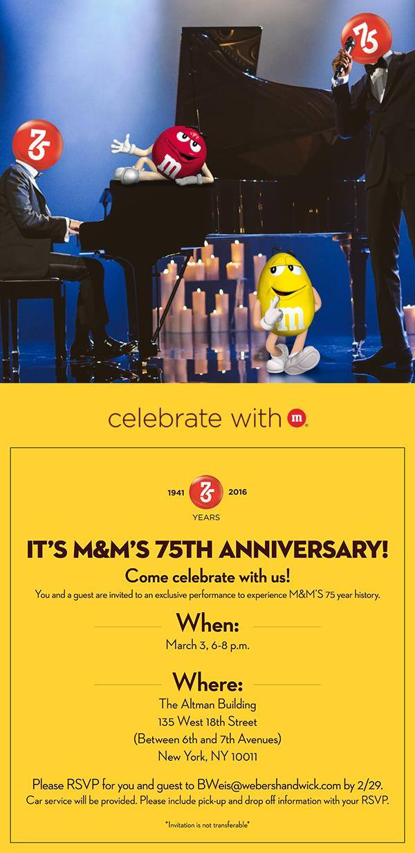 M&M's 75th Anniversary Characters