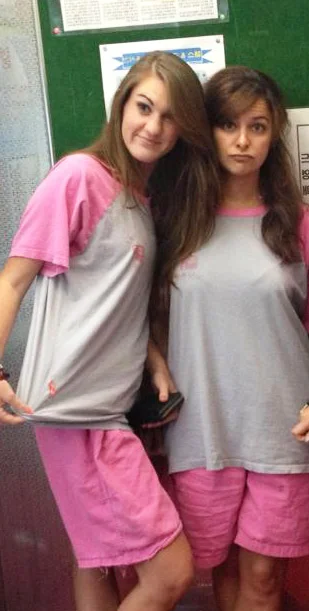 Sammie and I in a South Korean spa where weird things happened