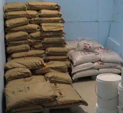 Stacks of Barley and malt.JPG