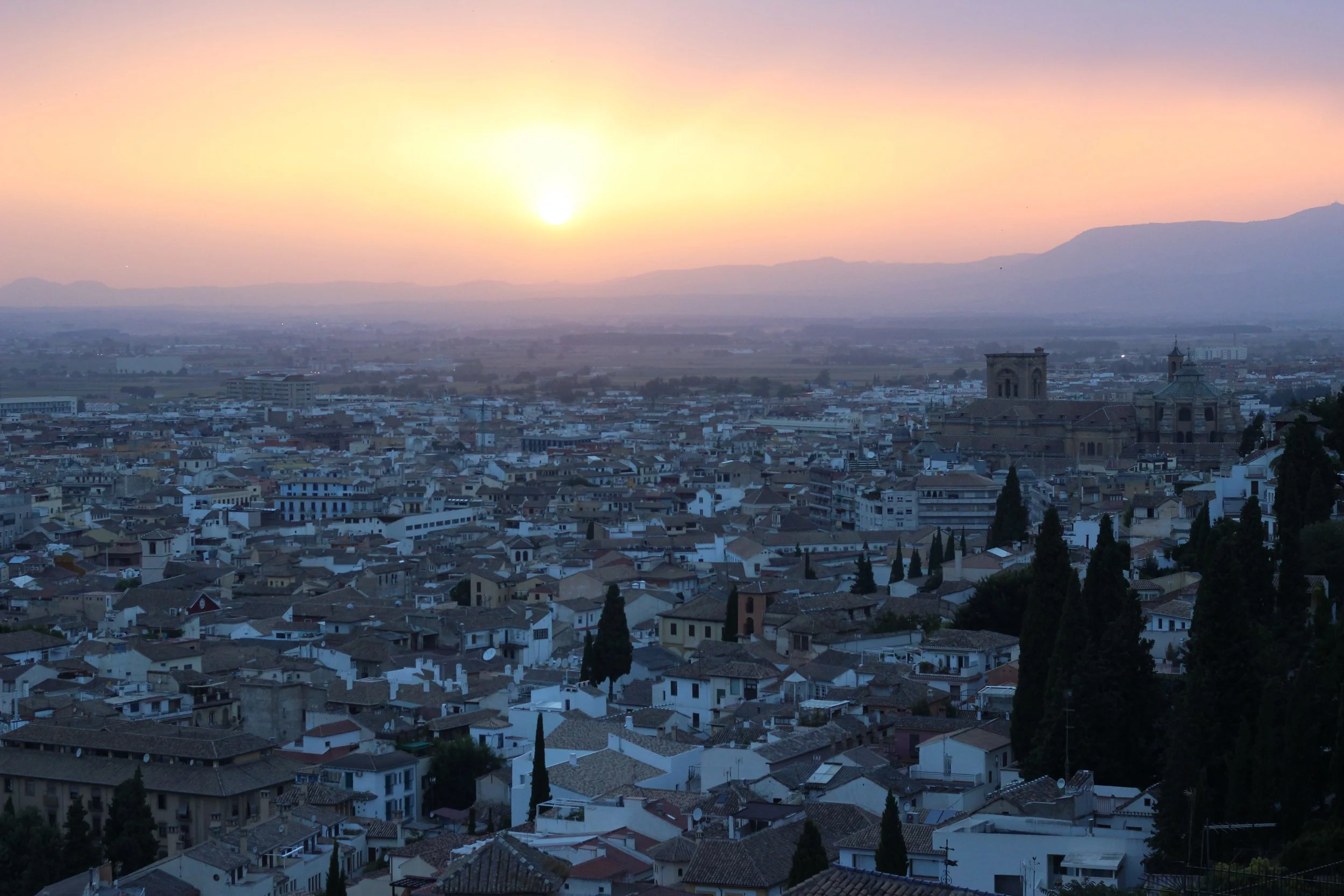 The stunning view of Granada from the Auditorio Manuel de Falla, where Jali was premiered.