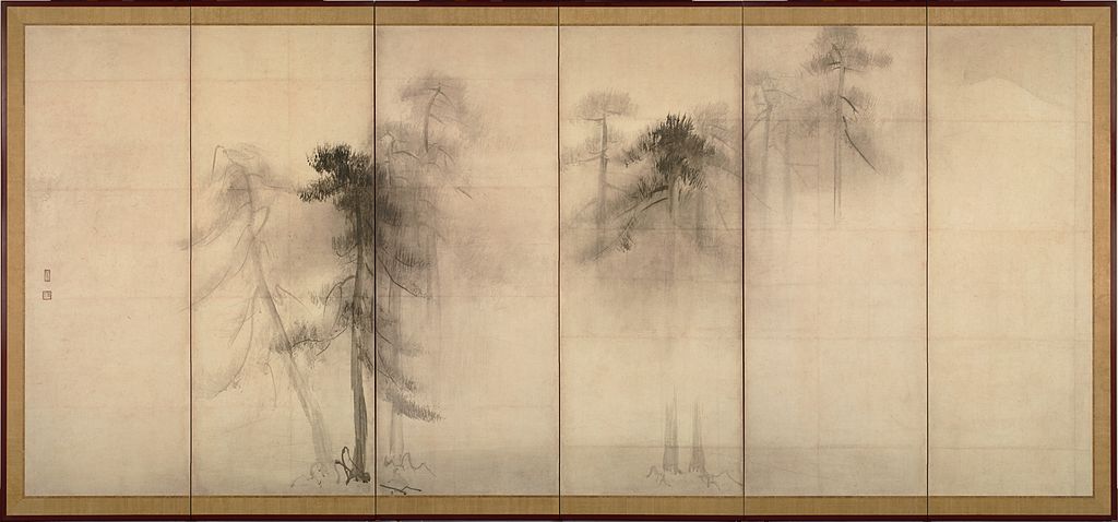 HASEGAWA TŌHAKU (1539-1610) “Pine Trees” - (Shōrin-zu Byōbu” c.1593) LEFT SCREEN