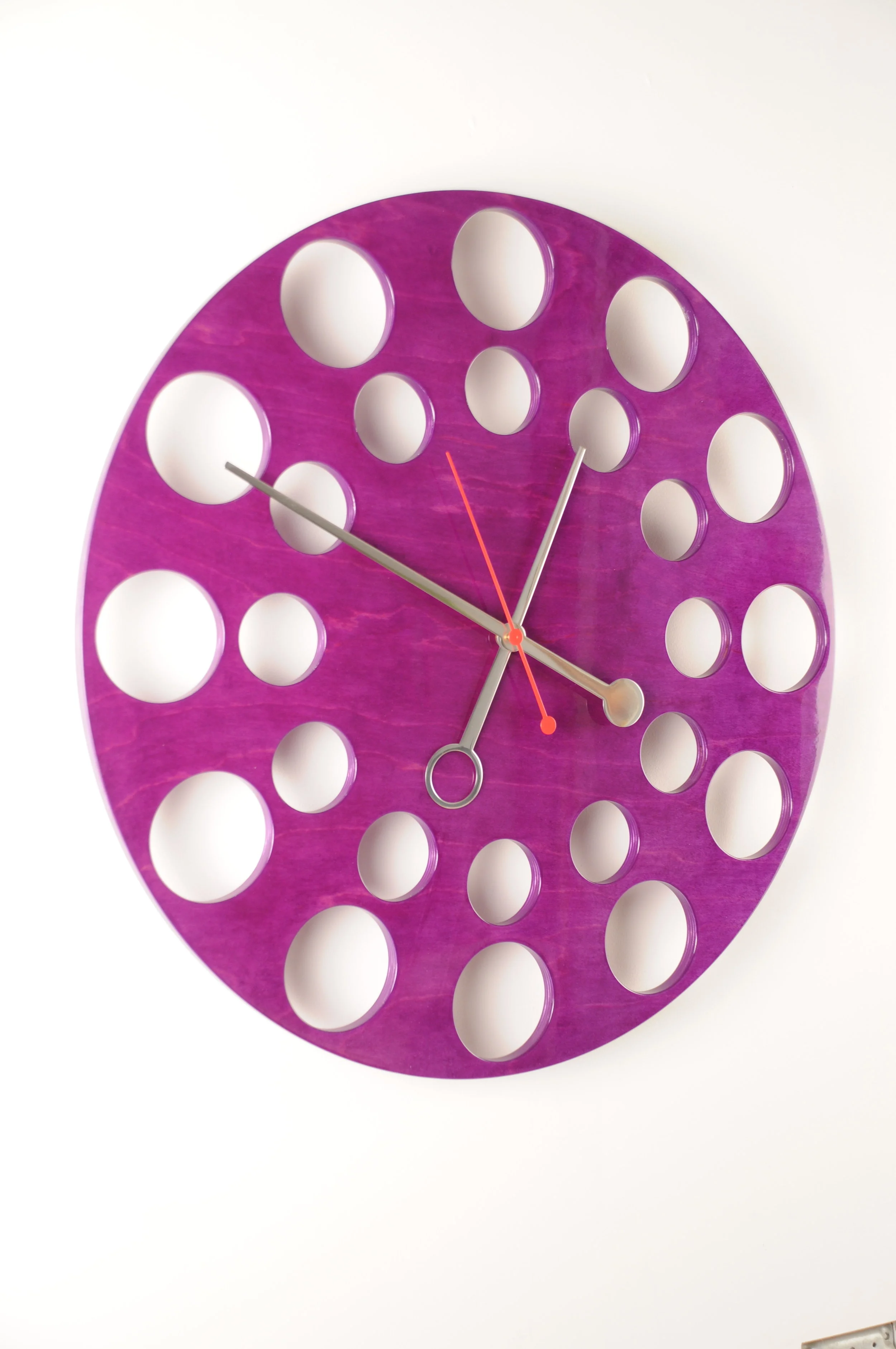 POP Clock in Purple, 24" Modern Wall Clock