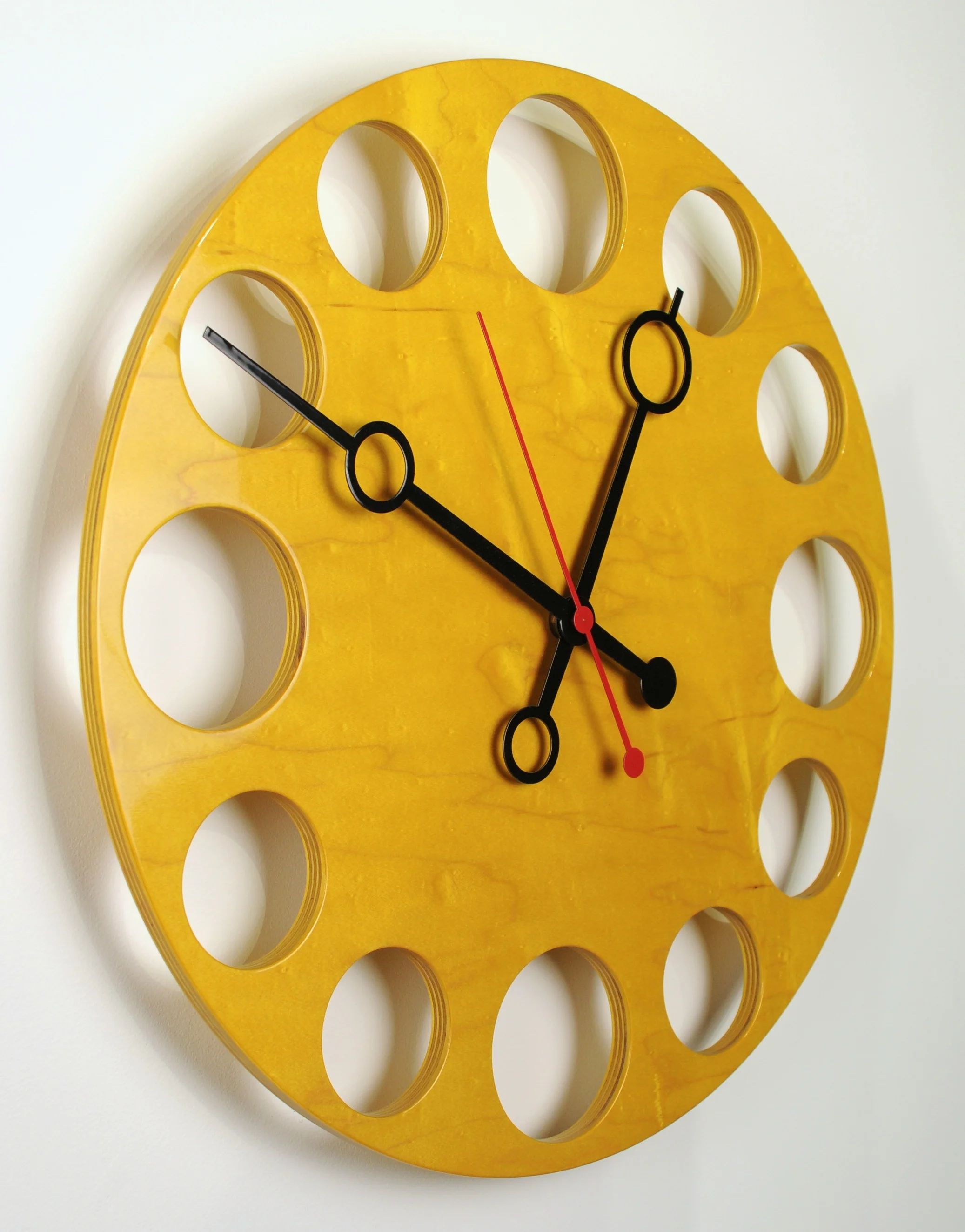 POP Clock in Yellow, 18" Modern Wall Clock