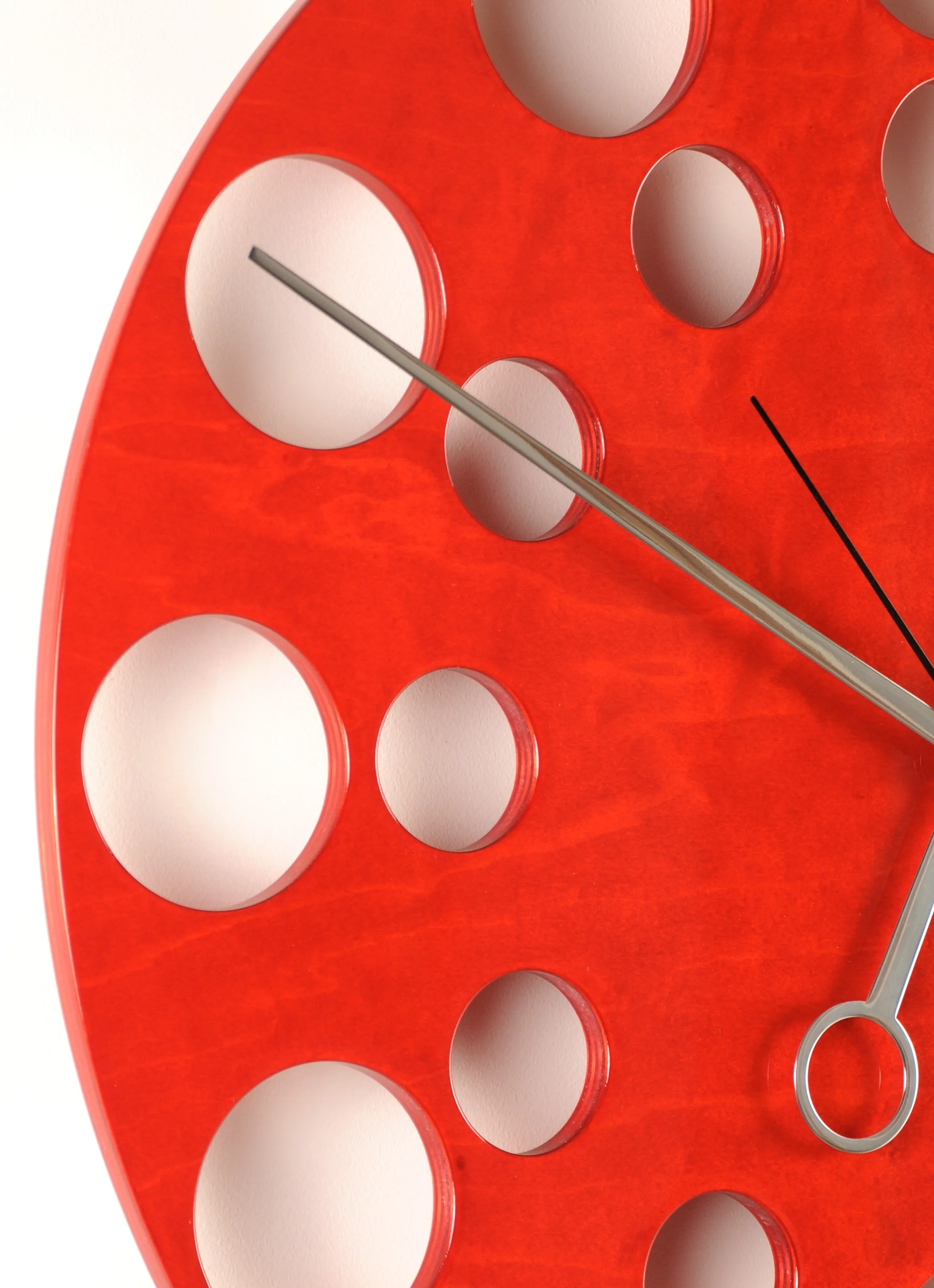 POP Clock in Red, 24" Modern Wall Clock
