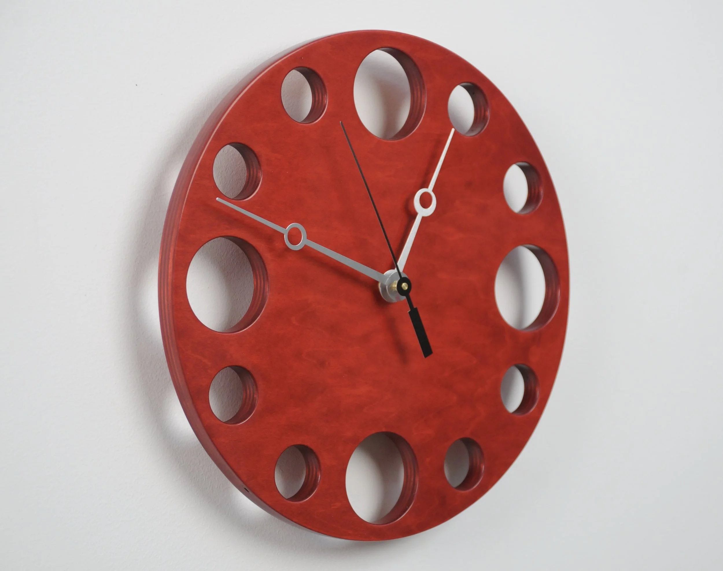 POP Clock in Red, 10" Modern Clock