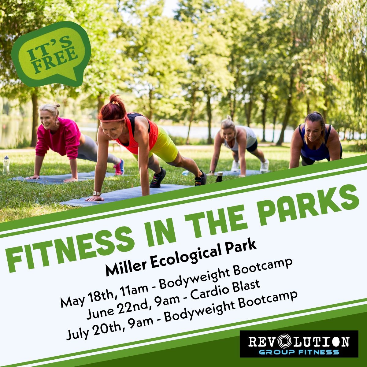 🌿 Step into nature and step up your fitness game with us at Miller Ecological Park! 🌳 We've partnered with the City of Lebanon for their Fitness in the Parks series, offering three fantastic classes this summer. From bodyweight bootcamps to cardio 