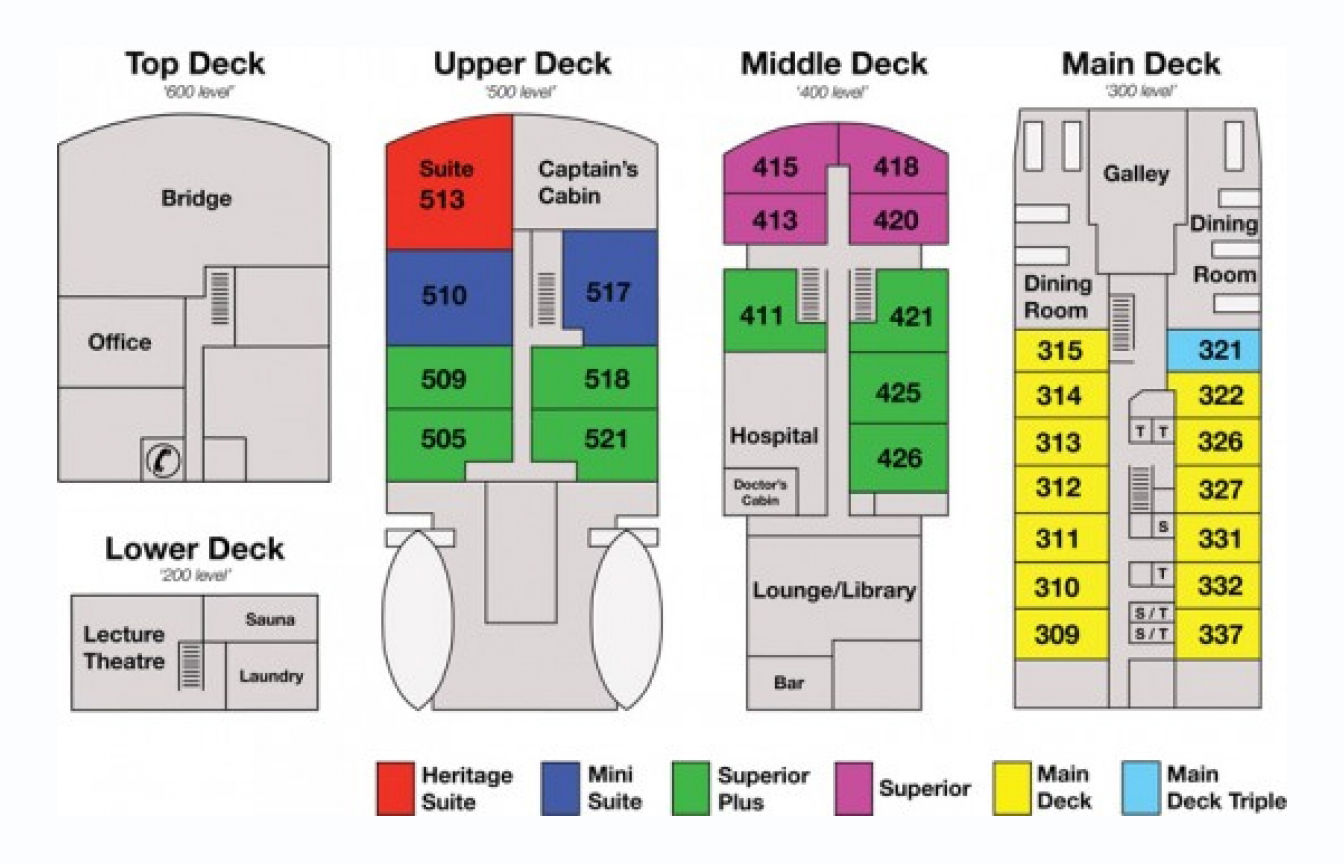 Spirit of Enderby deck plan