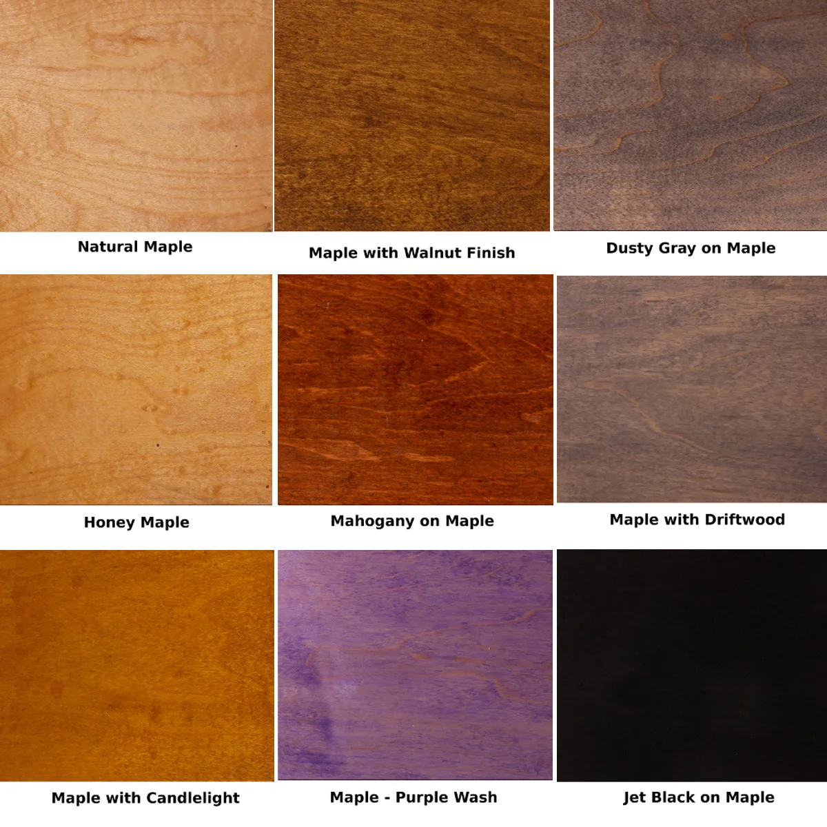 20+ wood and finish options available on any of our designs at no added charge. Premium Woods - Walnut, Butternut, & Rare Domestics available at 15% - 25% mark up. For additional information about wood and stain options Click Here.