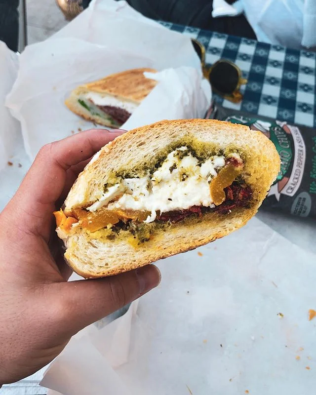 I know I just had a New York bagel but I&rsquo;m still dreaming about the fresh mozz, sweet pepper, sun dried tomato and garlicy pesto sandy that had my name written all over it in North Beach yesterday morning. (No literally it was called the Joe Sp