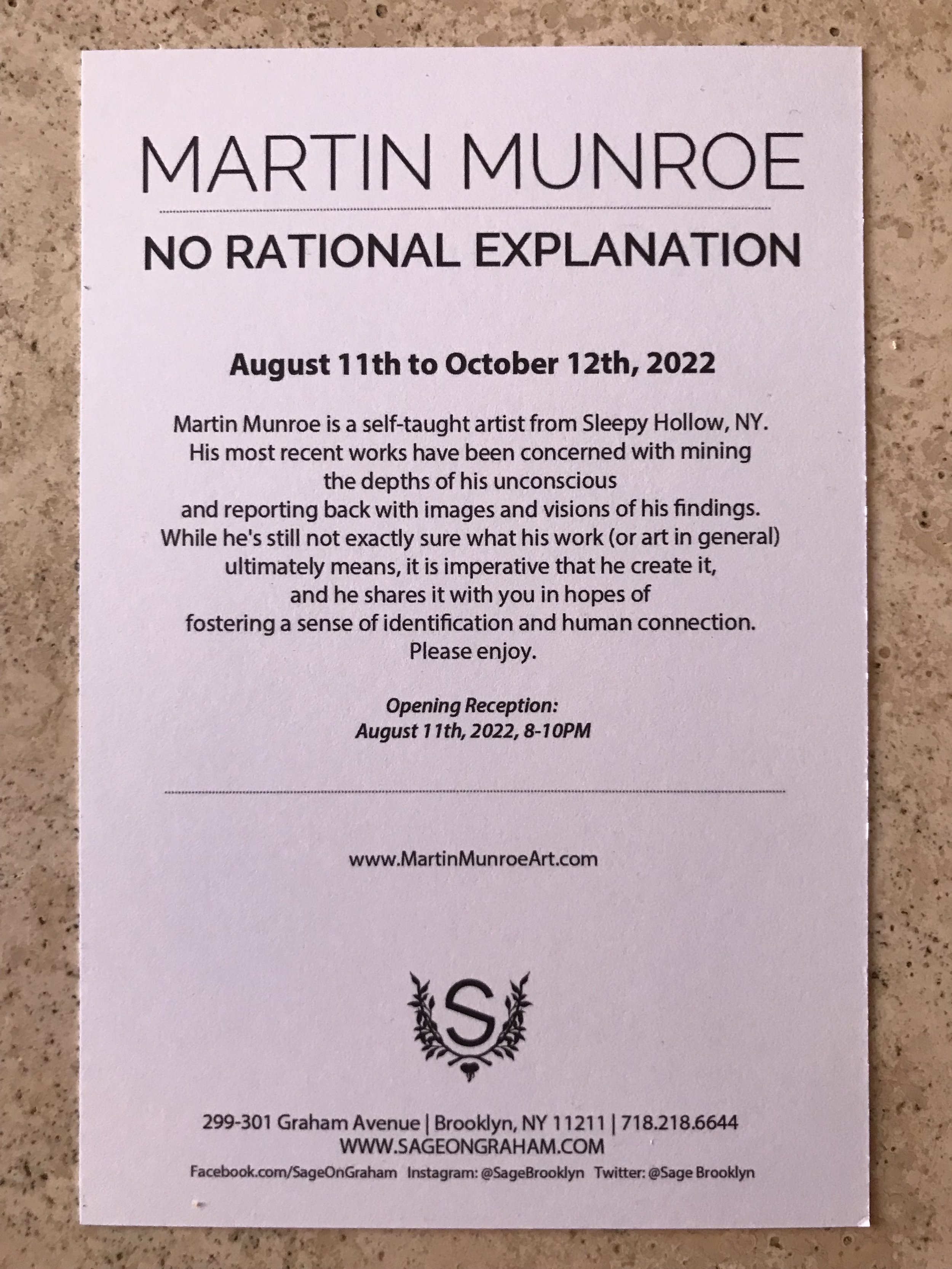 "No Rational Explanation" at Sage