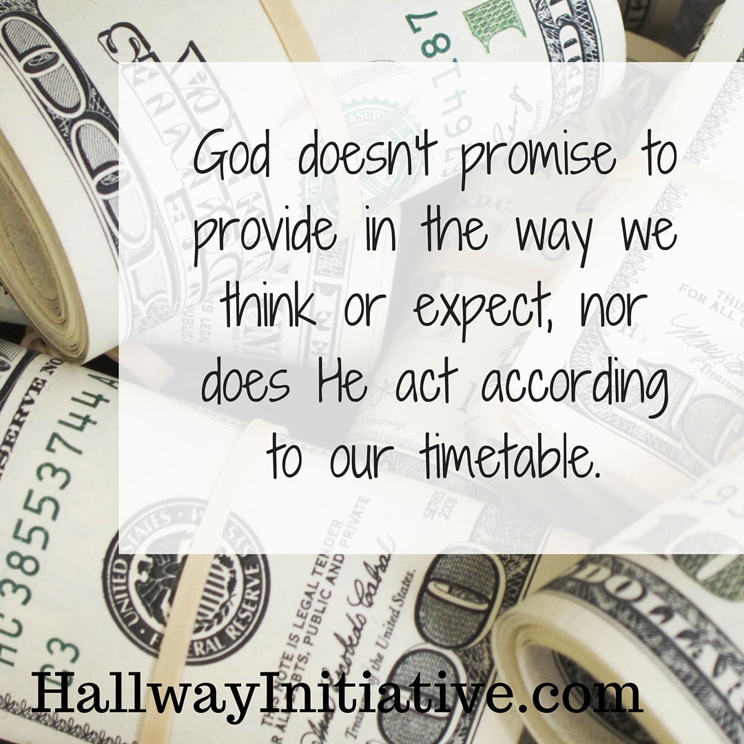 God doesn't promise to provide in the way we think or expect