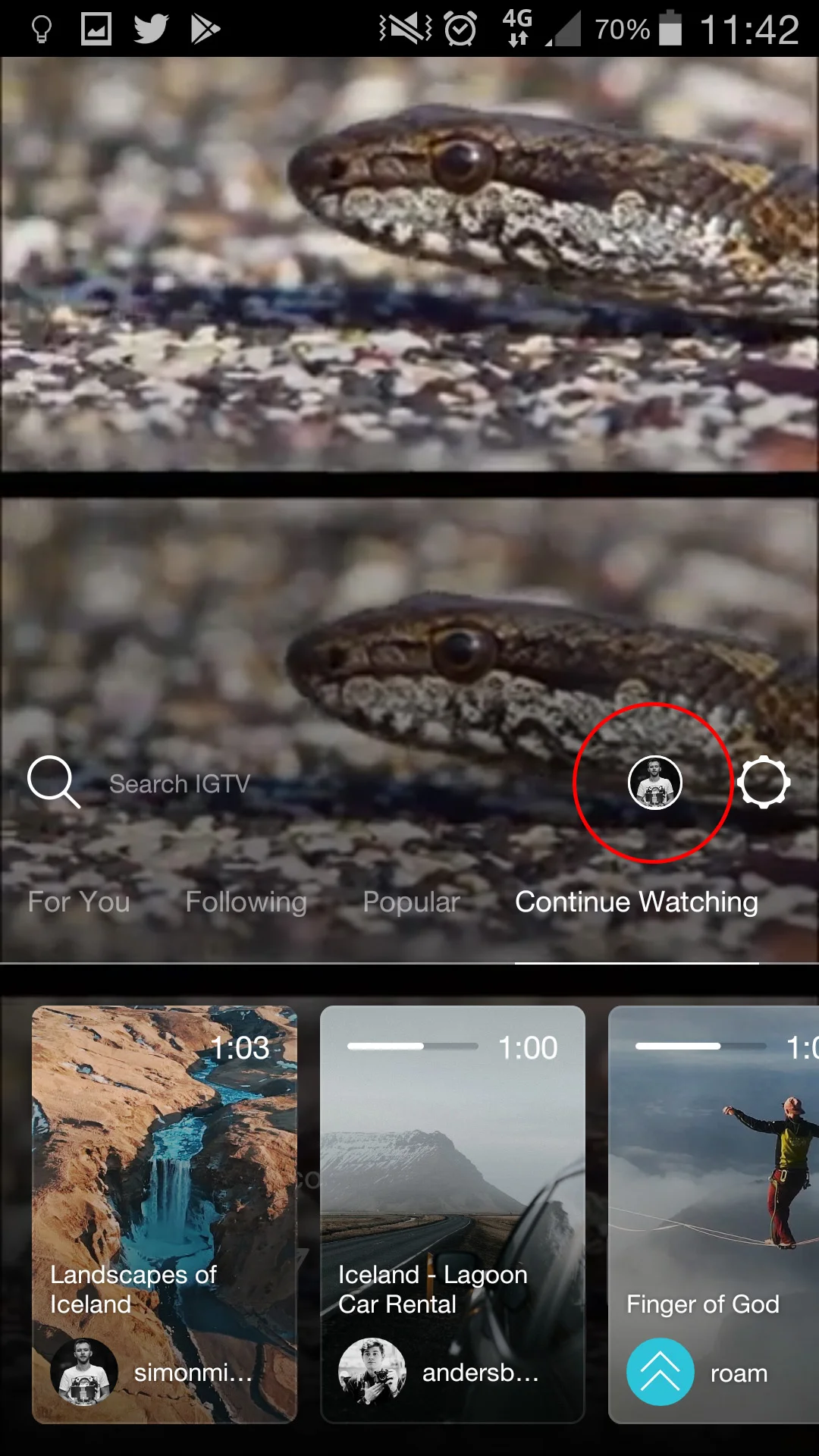 Go to your IGTV channel