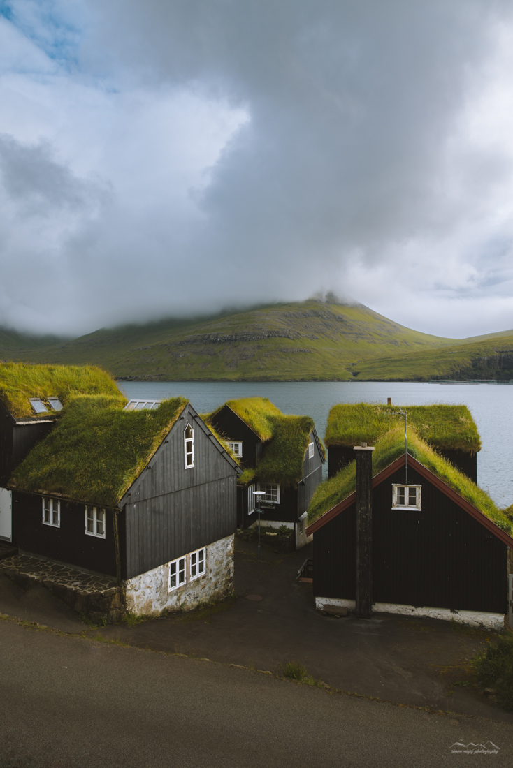 Picturesque houses in Bøur, Faroe Islands