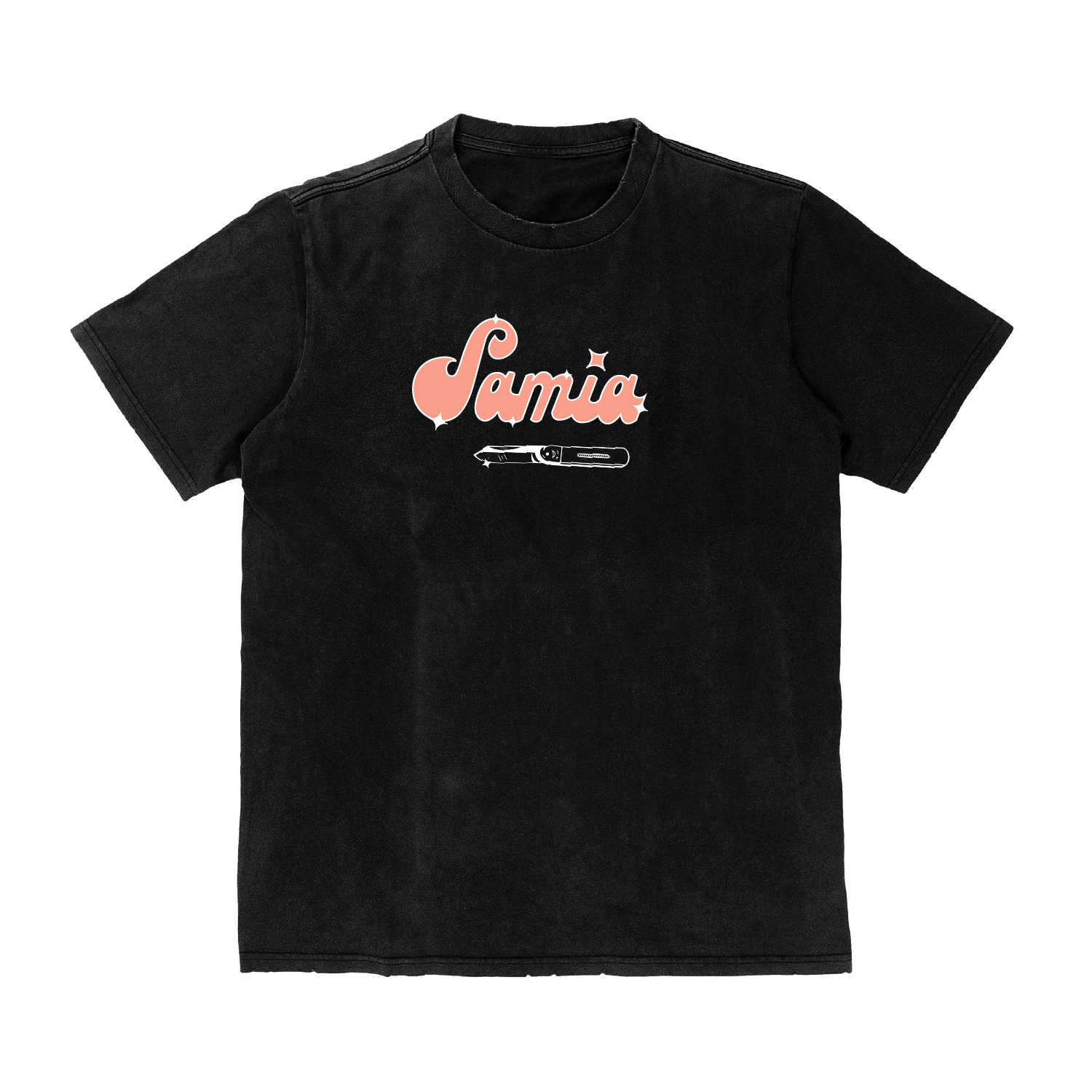   Samia   “Knife” Tee  ”Samia” custom hand-lettering, knife custom illustration  