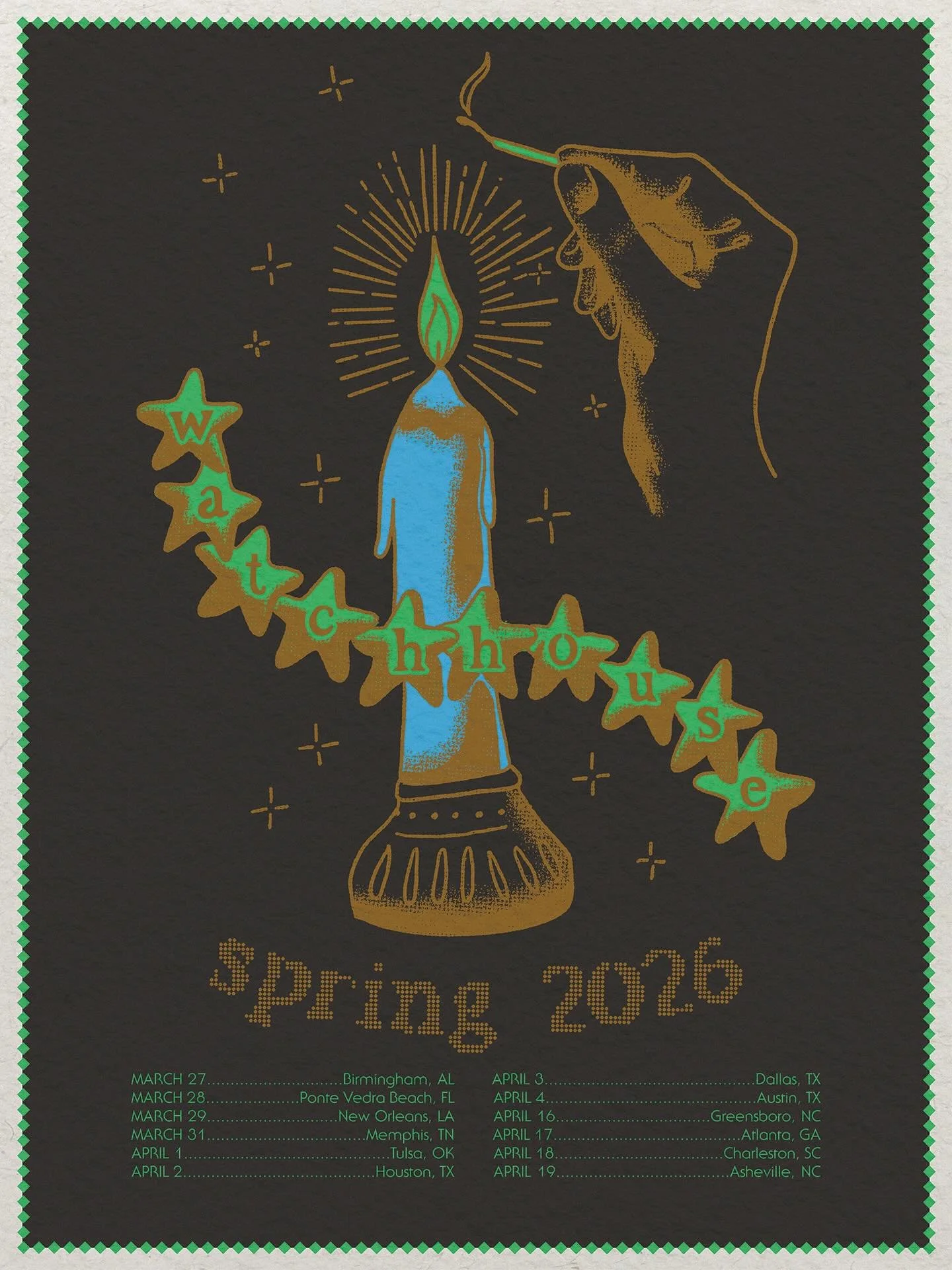 Stoked to share some work I&rsquo;ve done for @watchhouseband ! First up, a 24&rdquo; x 18&rdquo; screen printed poster :)
-
This poster is one of a few things we&rsquo;ve been cooking up, excited to share it all soon! 
-
I based this illustration of