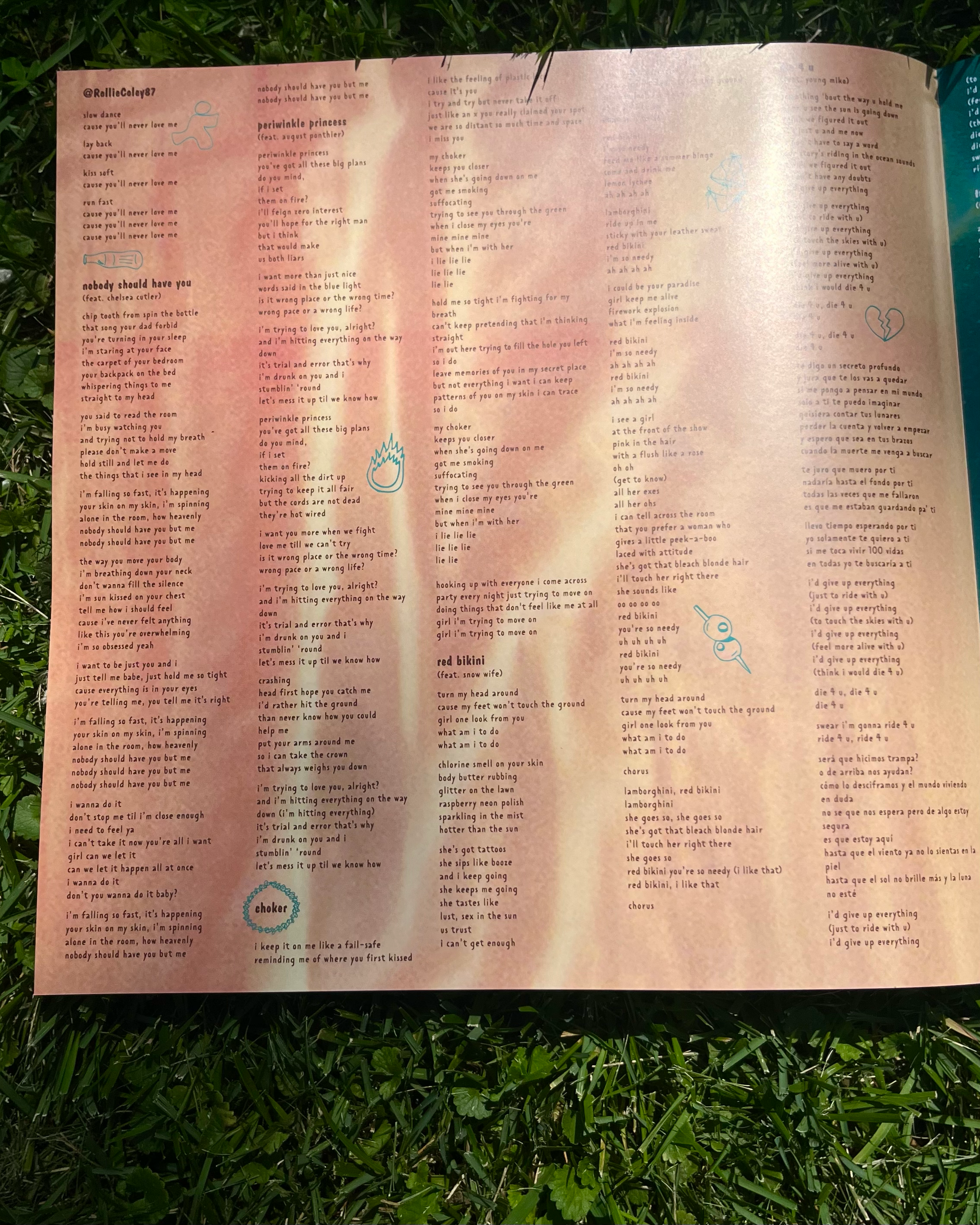 Lyric Insert Page
