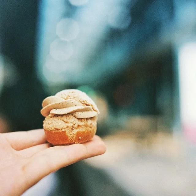 Small hazelnut praline choux. Photo courtesy of Joyce Wang @londontastin