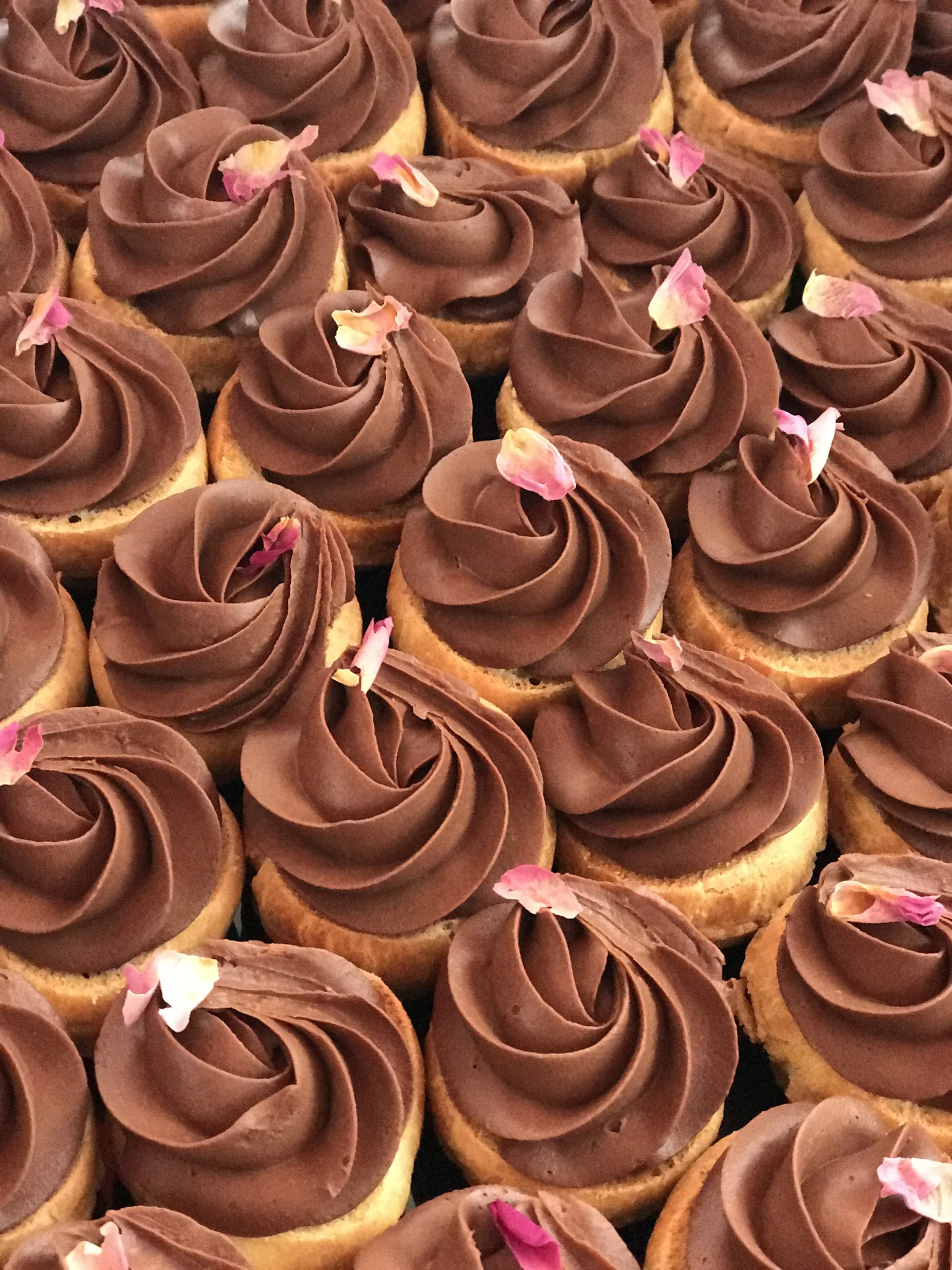 Small dark chocolate choux 