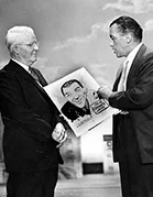 Gould with Ed Sullivan and Buster Keaton April, 1957