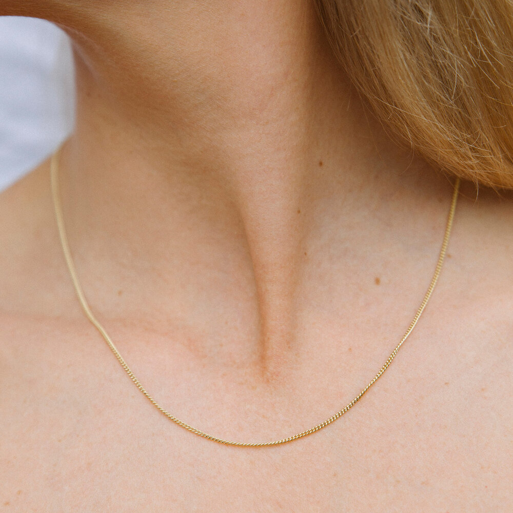 9ct yellow Gold Solid Round Link Necklet – Gardiner Brothers