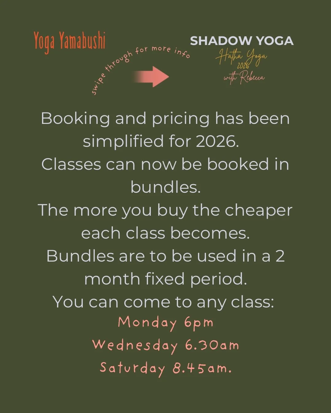 CLASSES START MONDAY 2 FEBRUARY @greenmondaystudios 
* 3 Classes a week to choose from
* flexible pricing
* beginners welcome
MONDAYS 6 - 7.30PM
WEDNESDAYS 6.30 - 8AM
SUNDAYS 9 - 10.30AM

Join Rebecca at Green Monday Studios in the heart of Carlton t
