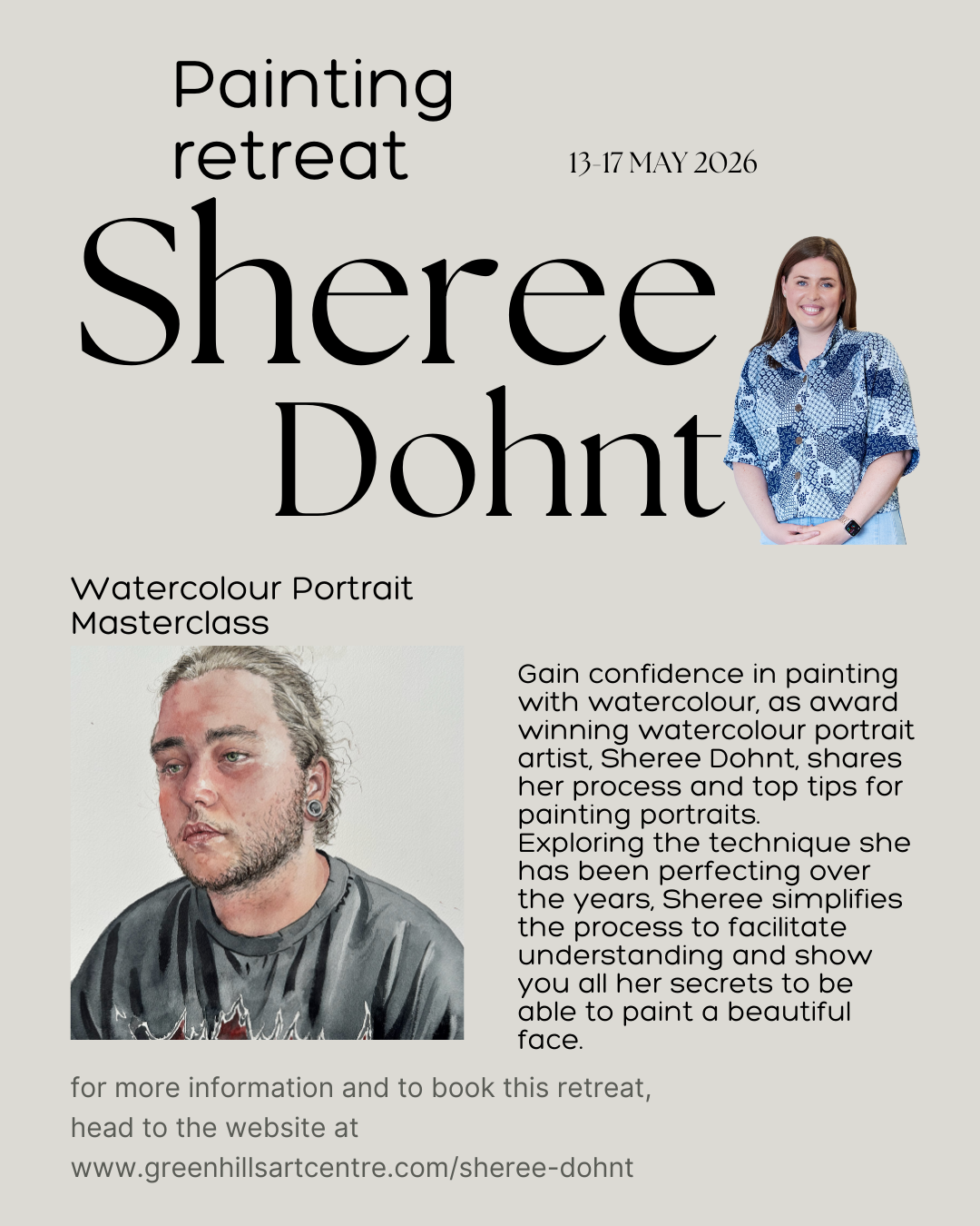Watercolour Portrait Masterclass with Sheree Dohnt - Greenhills Art Centre