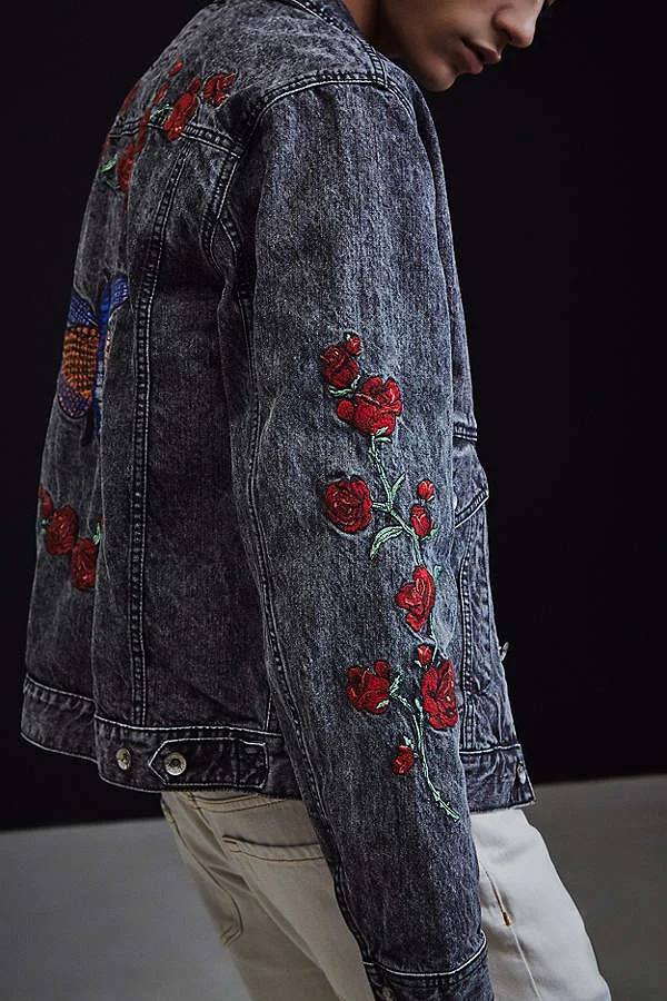 bdg colorblocked denim trucker jacket