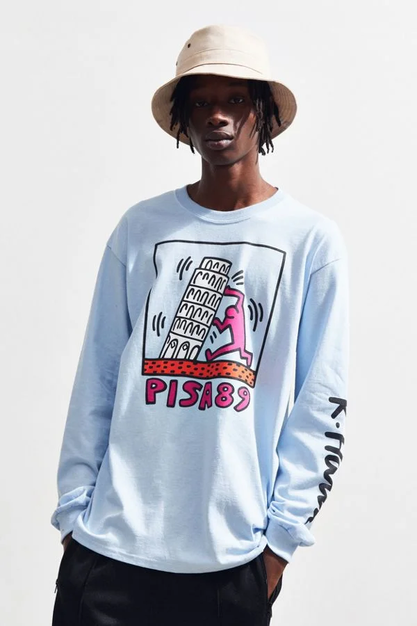 guess kenmore striped long sleeve tee