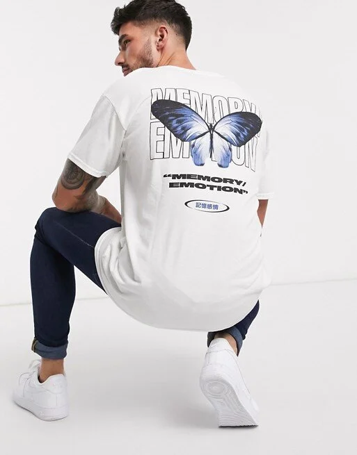 New Look memory butterfly front and back print t-shirt in white C$27.33