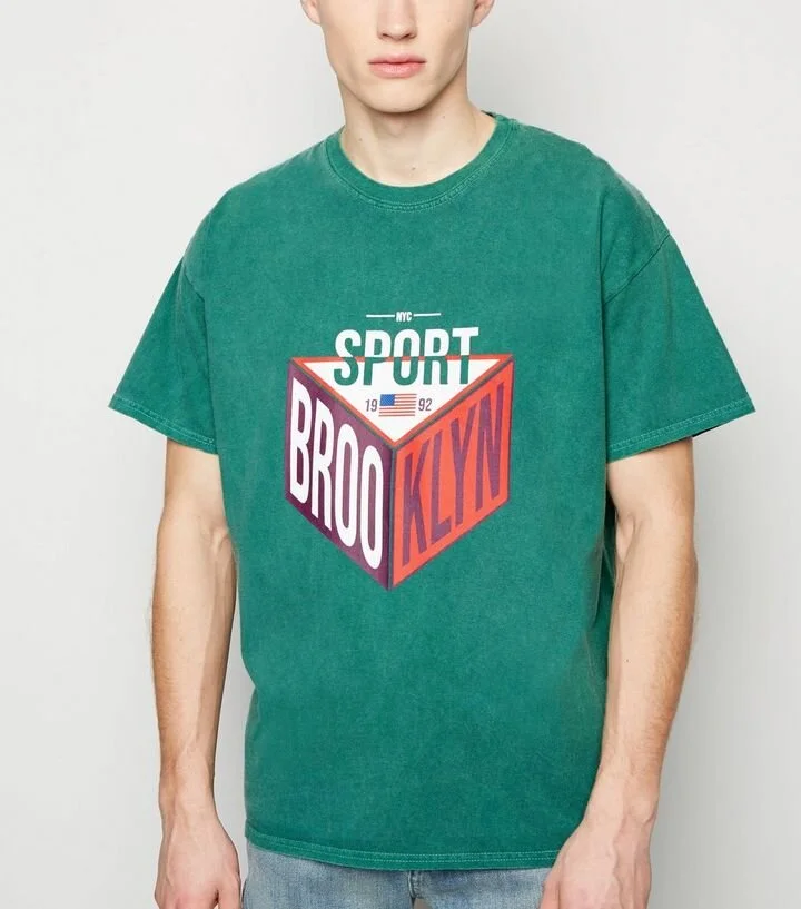 New Look Brooklyn sport overdyed t-shirt in green  C$31.54