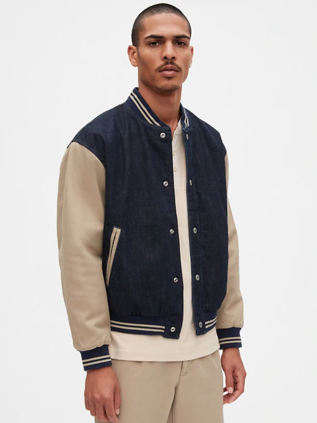 Gap Originals Denim Khaki Varsity Jacket  CA$168.00