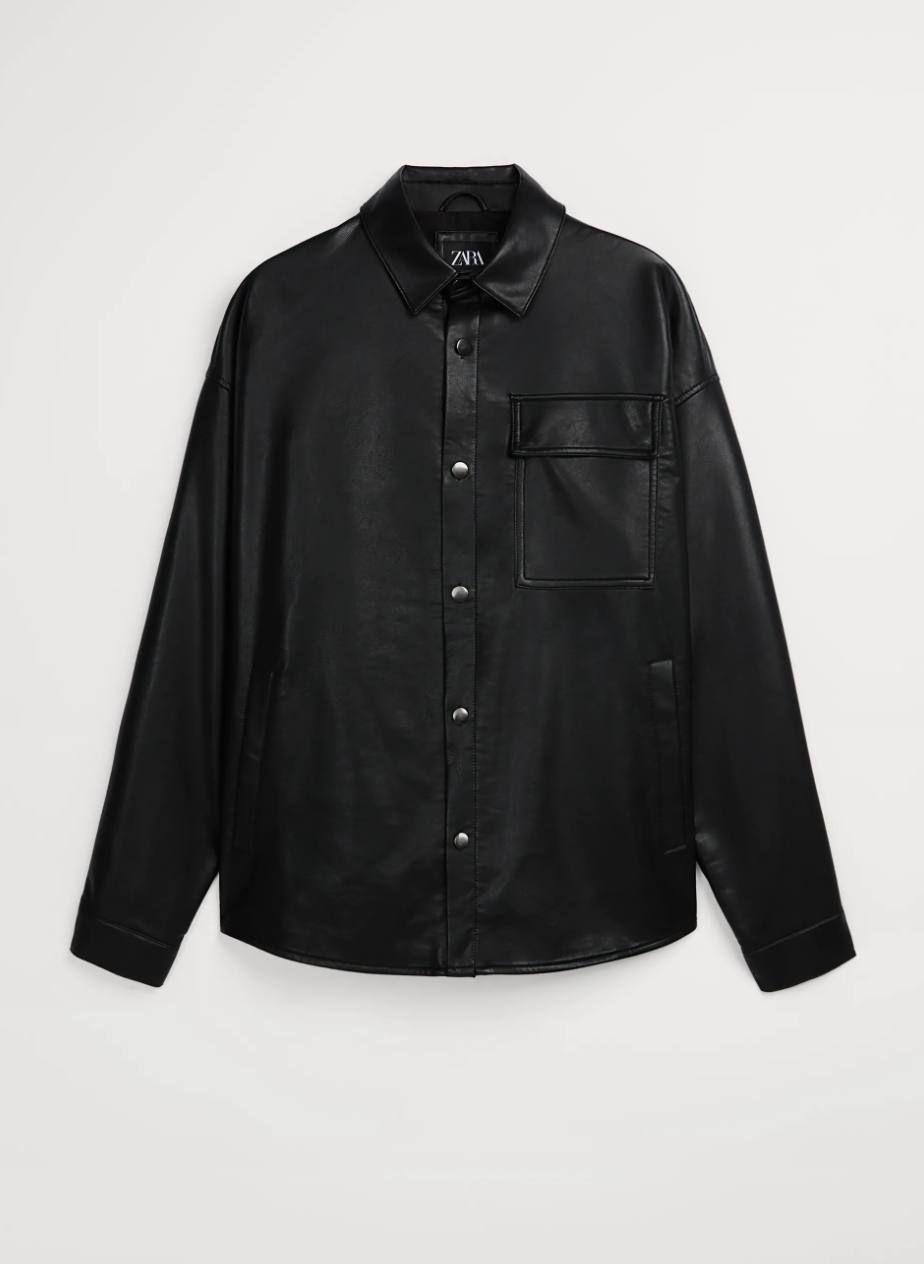 FAUX LEATHER OVERSHIRT  CA$99.90