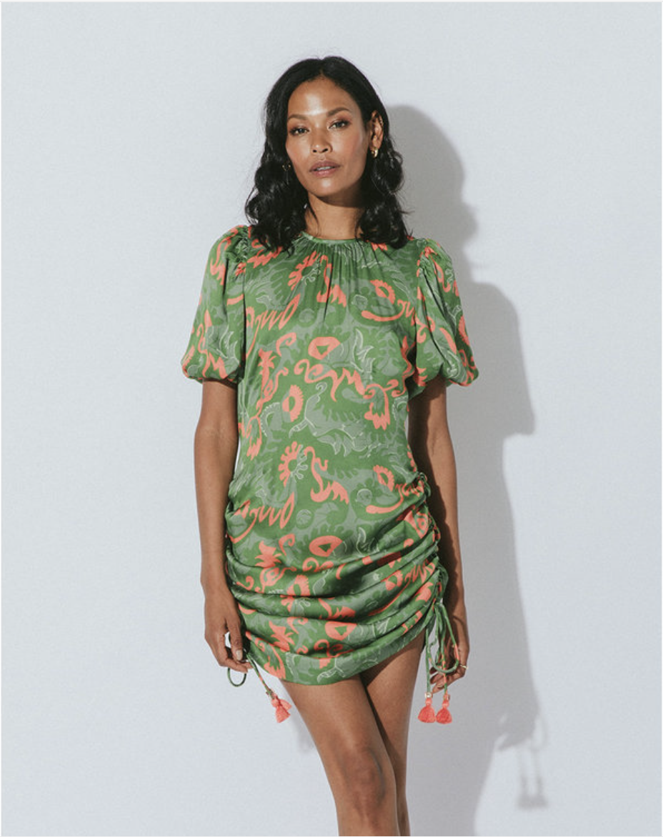 green emerald velvet dress Jules and Cleo Neon Green Ruched Fitted Long Formal Dress 2 – newdsalem main image 0