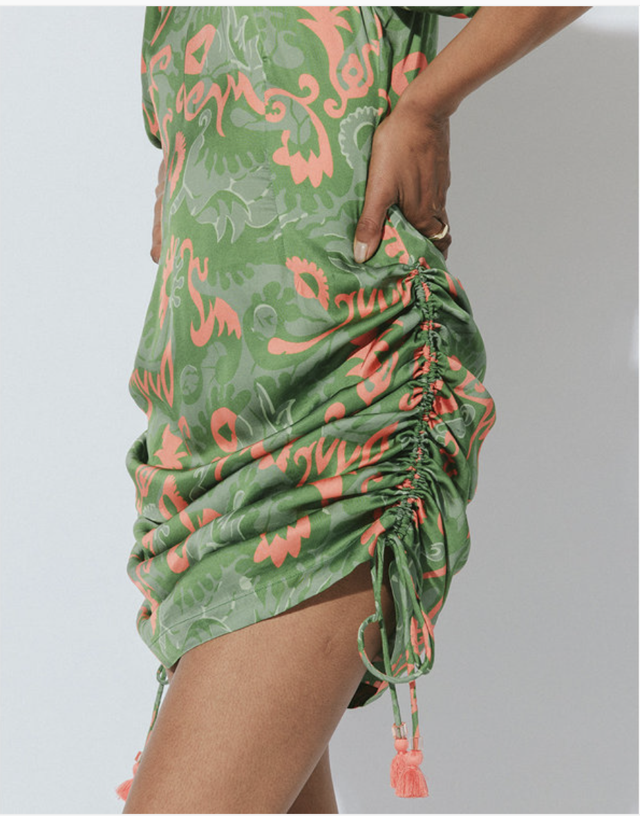 green emerald velvet dress Heidi Green Ruched Midi Dress – Girl In Mind