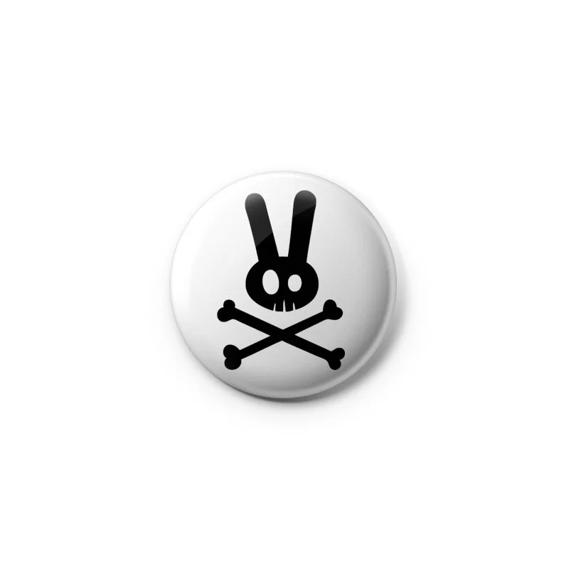 Pirate Bunny 1" White Button Magnet