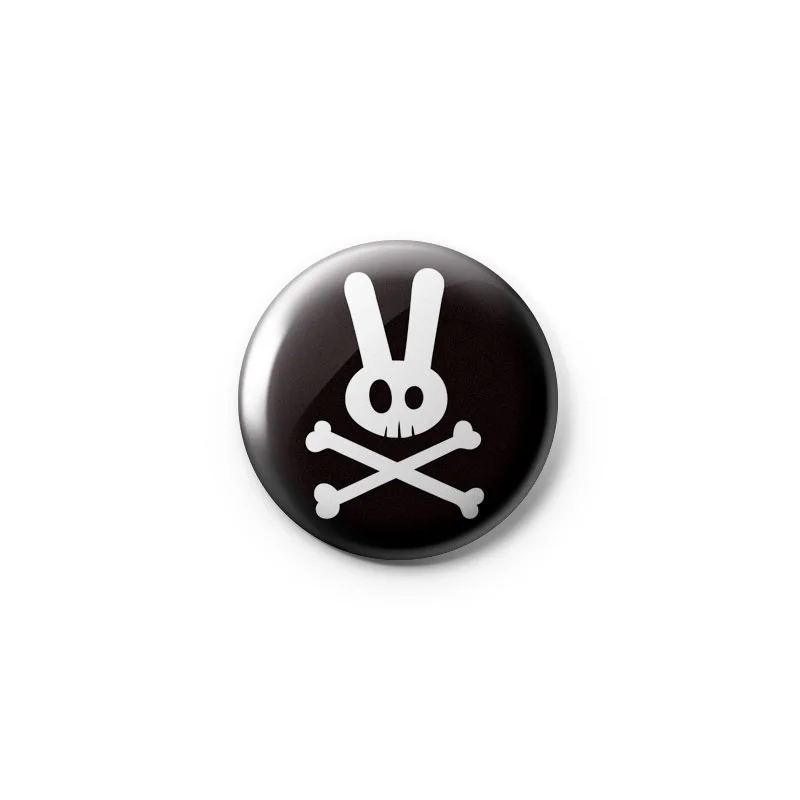Pirate Bunny 1" Black Button Magnet