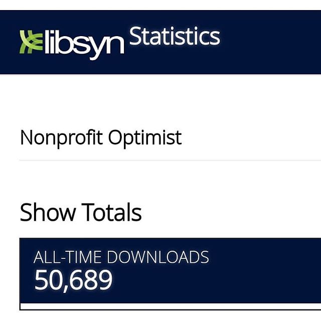 Hi everyone! Just wanted to touch base to let everyone know that another episode is on its way for the Nonprofit Optimist (ideally within the next week!), but in the meantime, I thought I'd just share this exciting milestone... The Nonprofit Optimist