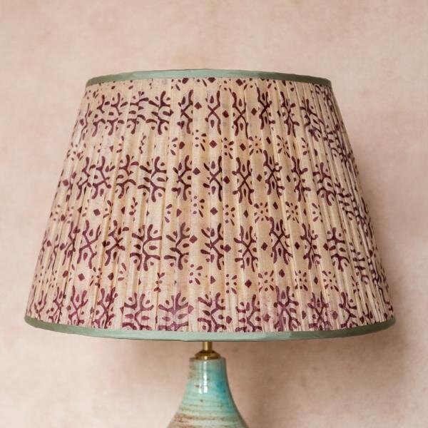Penny-Morrison-Cream-and-Purple-Patterned-Pleated-Silk-Lampshade-with-_Mint-Trim-Straight-Empire-Pleated-Gathered-Unique-Stylish-Colourful-Quirky-_Patterned_1_600x.jpg