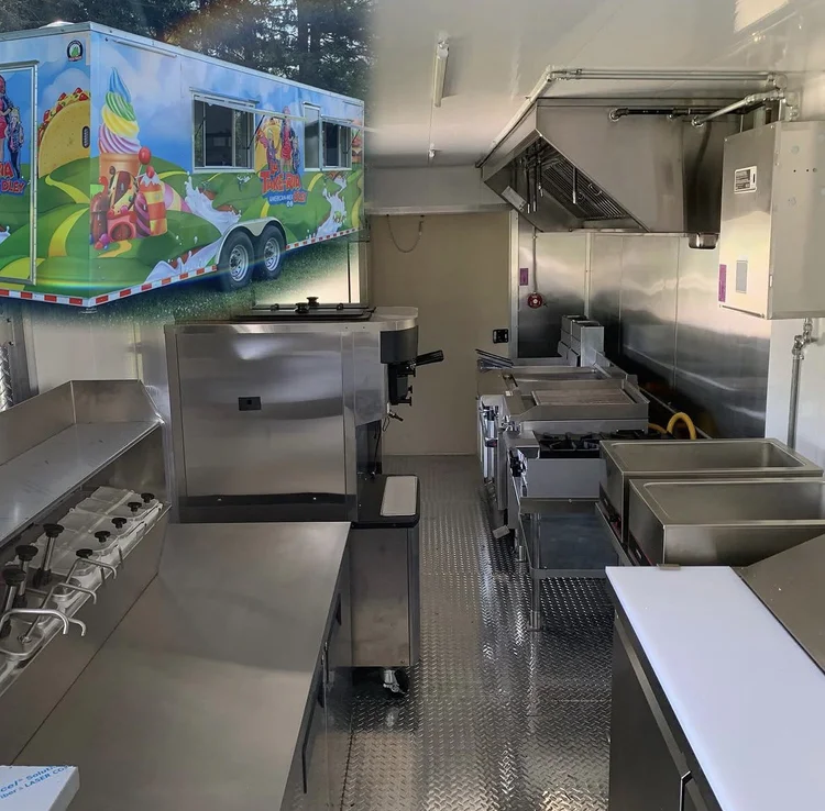 A food truck with ice cream at a campground