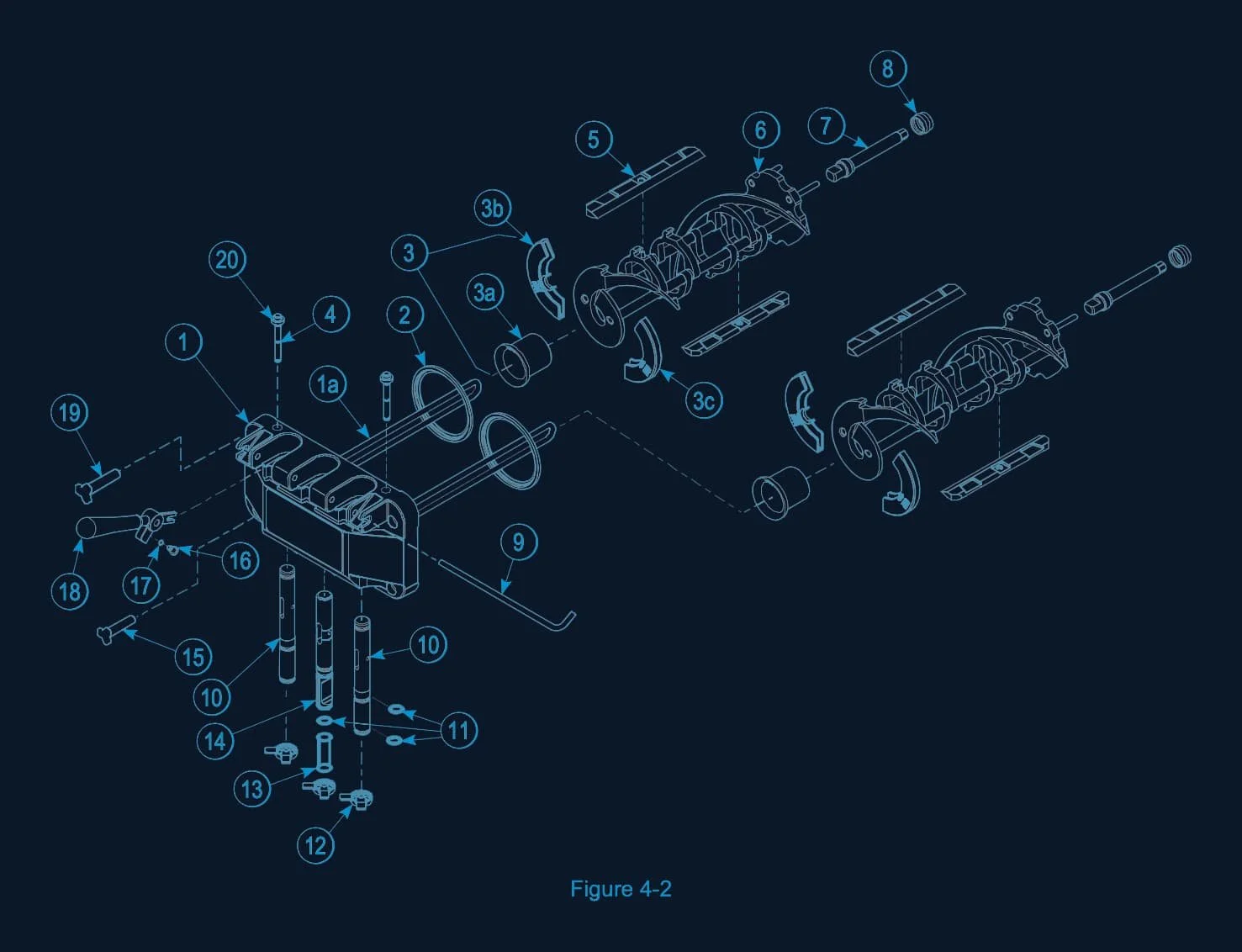Taylor C722 door and beater assembly exploded parts diagram Figure 4-2