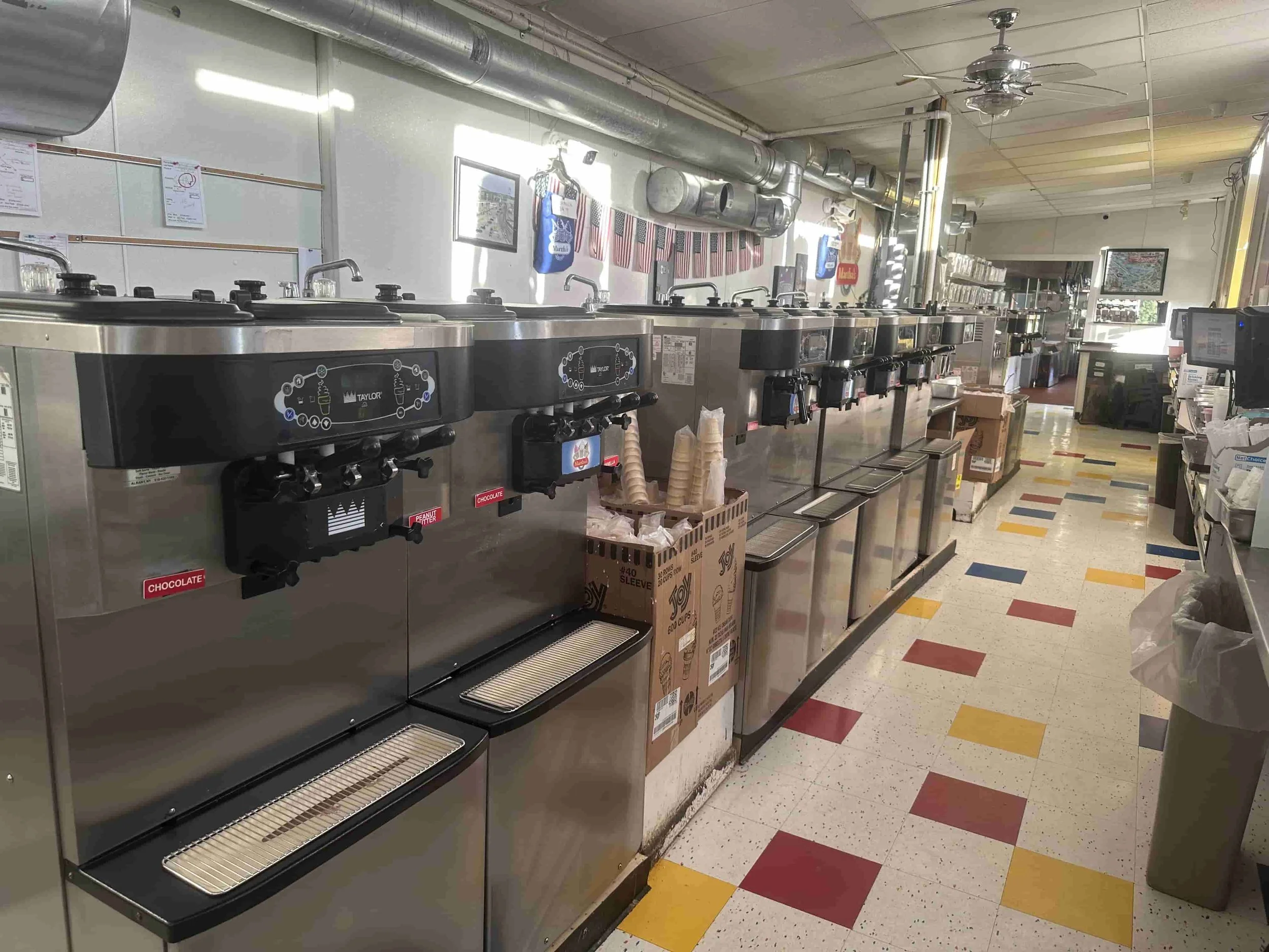 Taylor C712 machine line at Martha's Dandee Creme