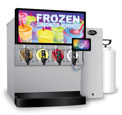Flavor Burst attached to a Taylor FCB frozen carbonated beverage machine.
