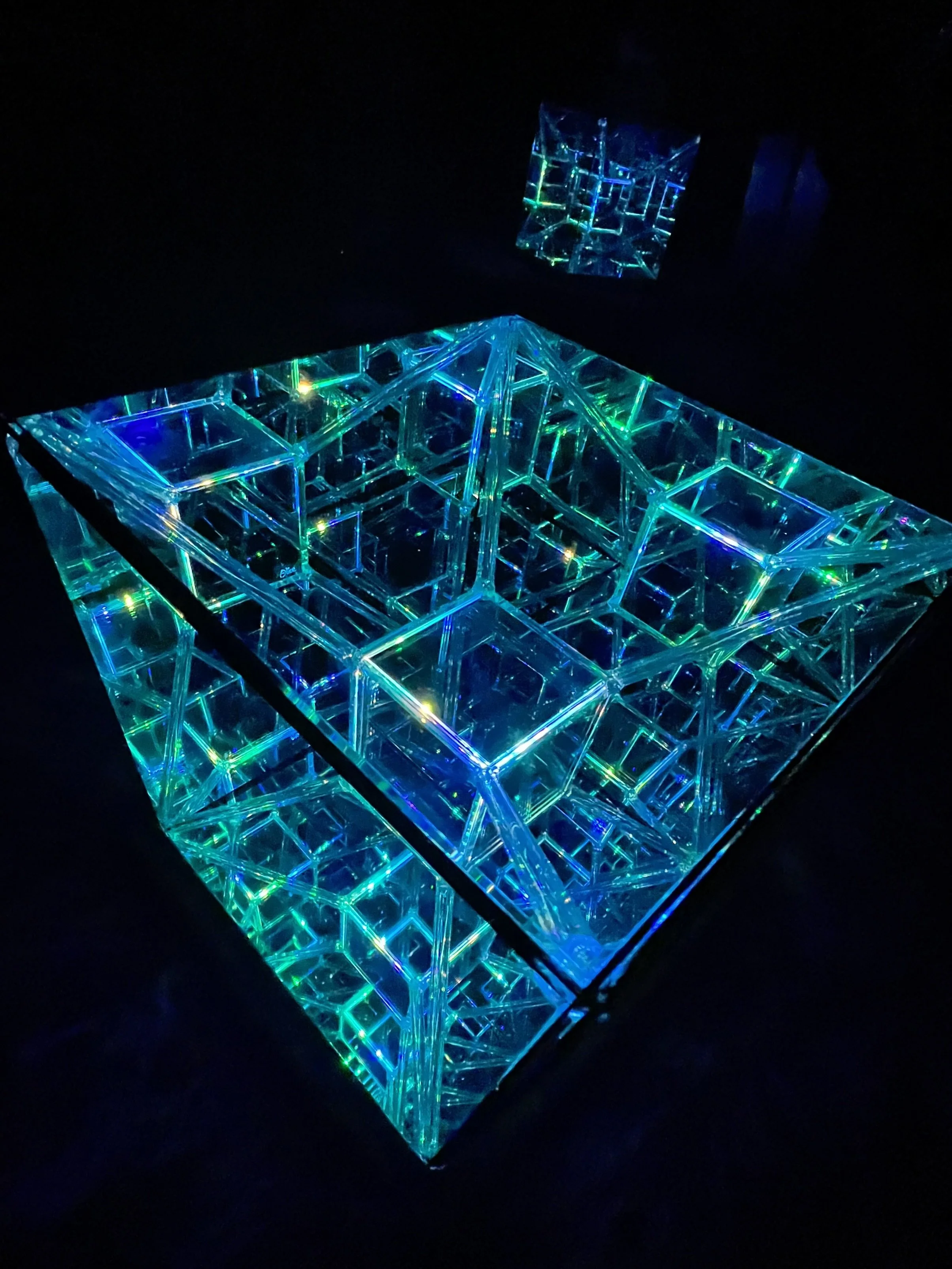 HypercubeTesseractInfinityMirrorLEDArt Sculpture — Nicky Alice