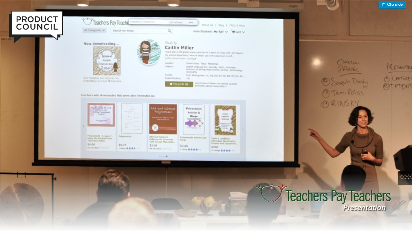Product Council: Teachers Pay Teachers