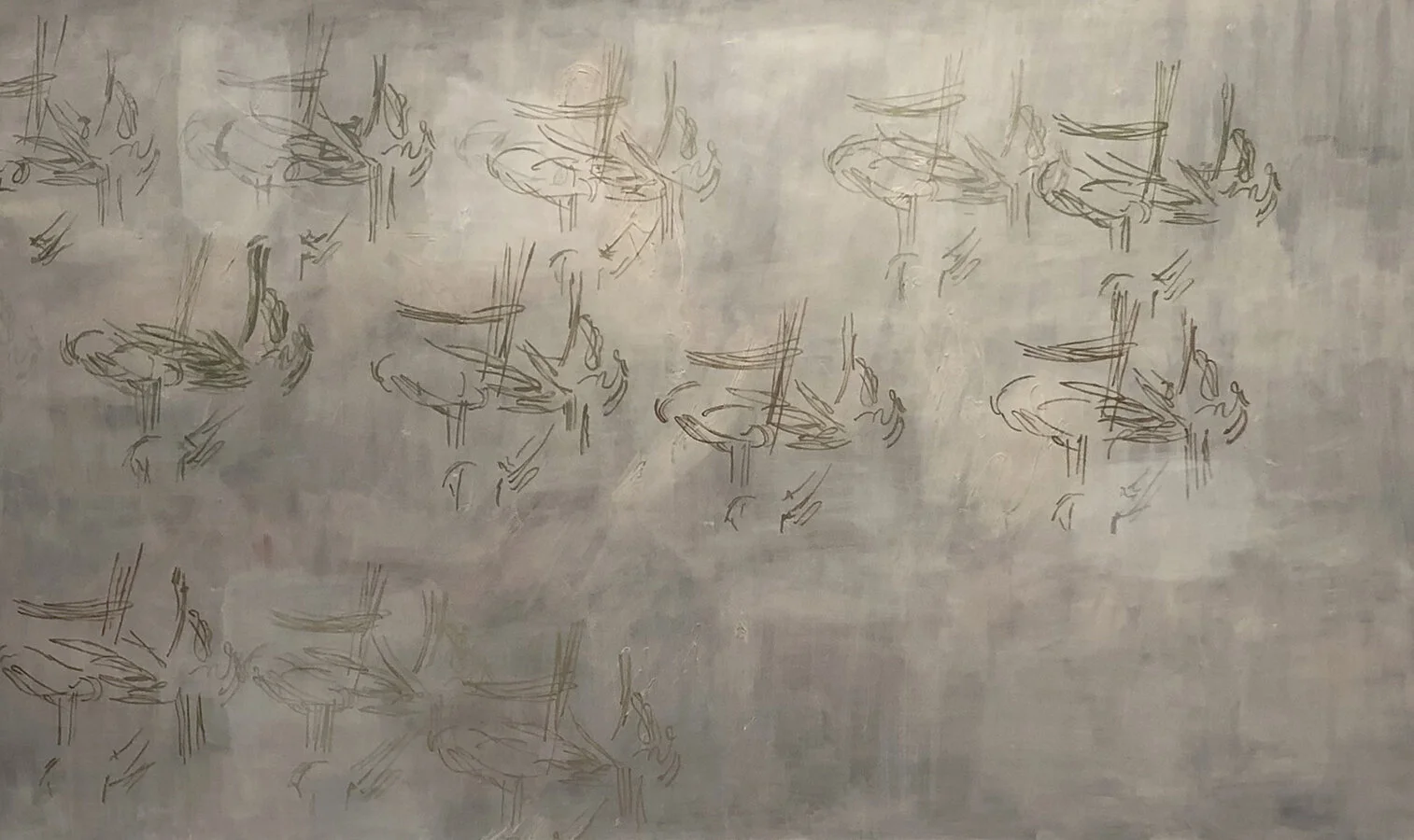   Whiting Out , Acrylic on Paper, 48x74” 