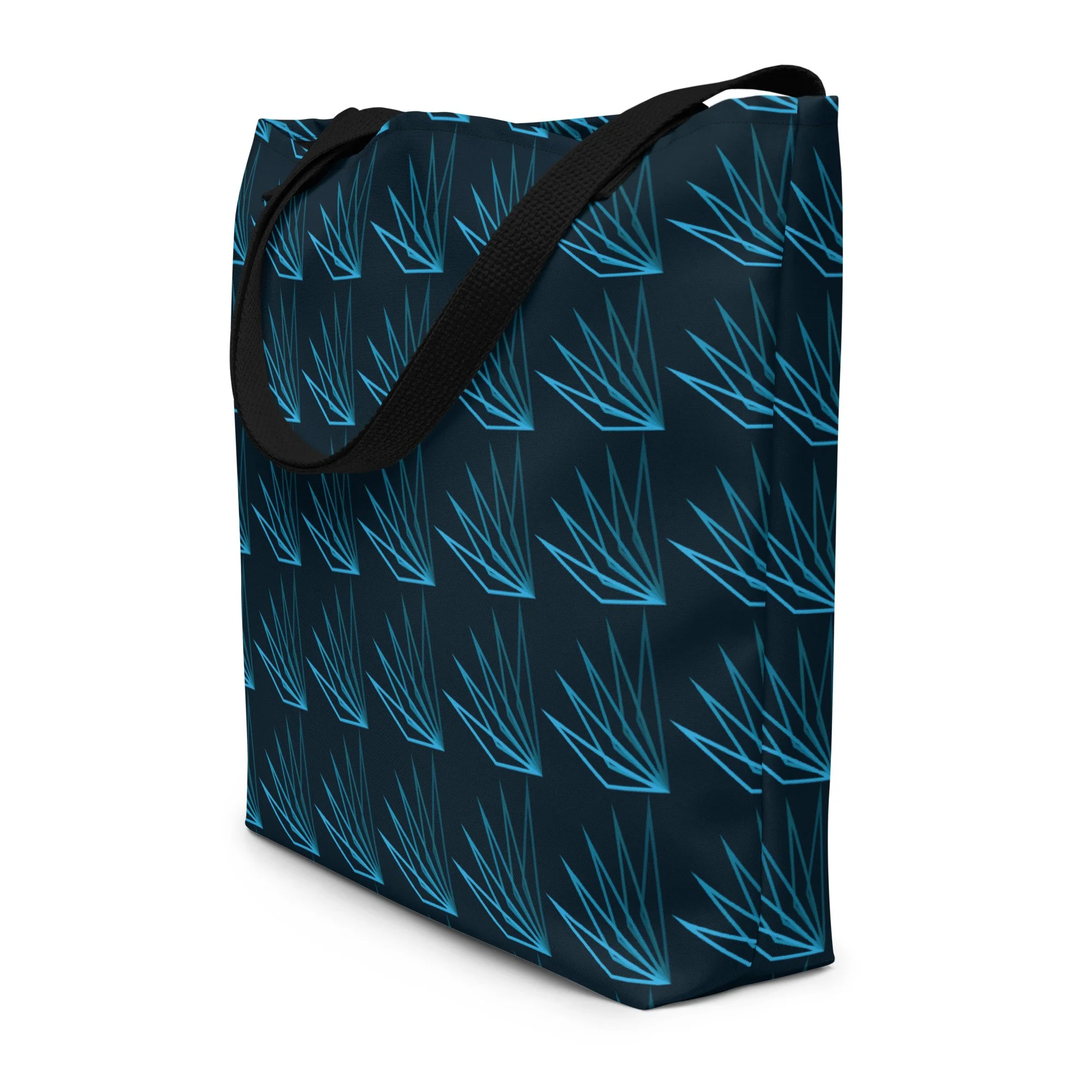Azure Blooms - Large Tote