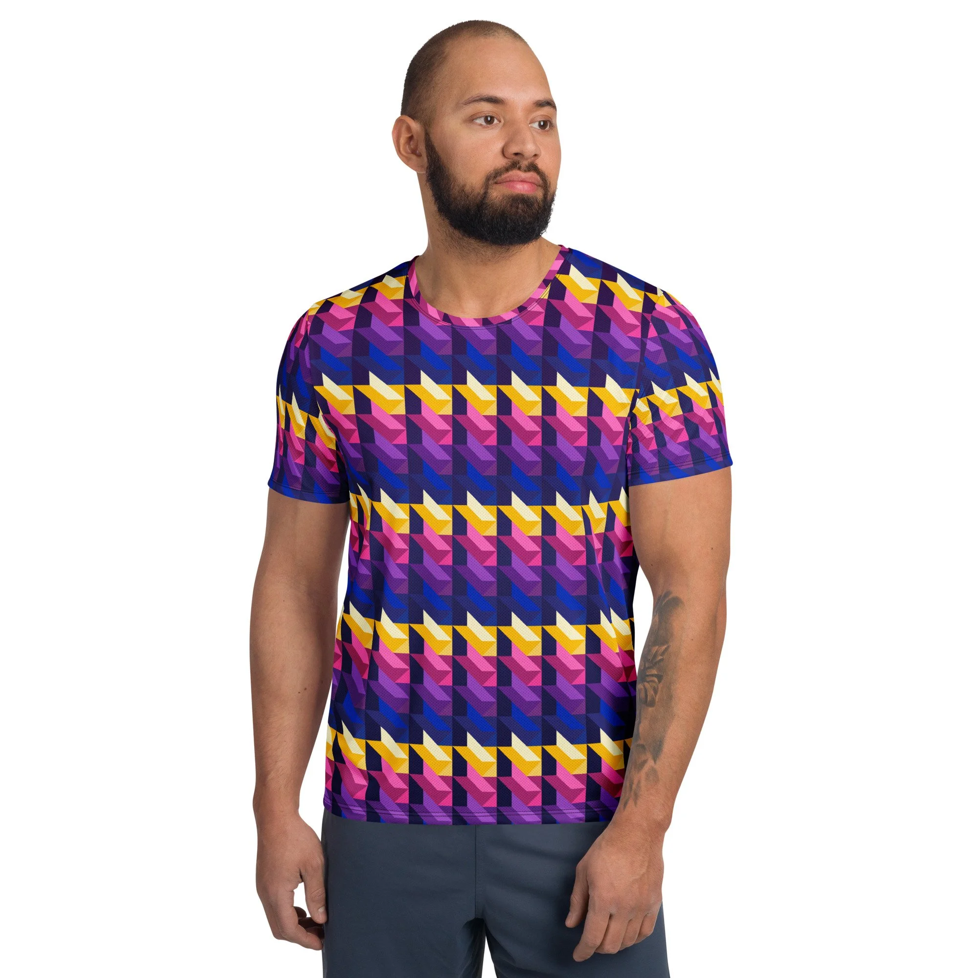 Slanted Stacks - Athletic Square Tee